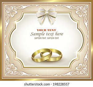 romantische Karte mit Hochzeitsringen