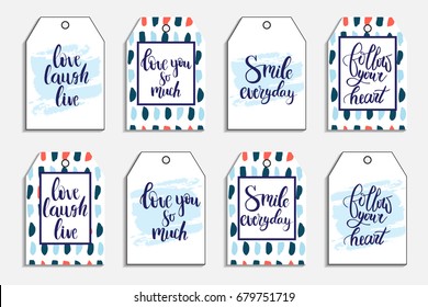 Romantic cards collection. Vector posters set of love theme.