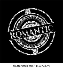Romantic chalk emblem written on a blackboard