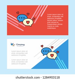Romantic chat abstract corporate business banner template, horizontal advertising business banner.