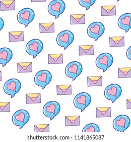romantic chat bubble and card background