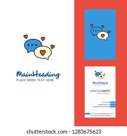 Romantic chat Creative Logo and business card. vertical Design Vector
