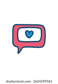 Icono de chat romántico, Ilustración vectorial