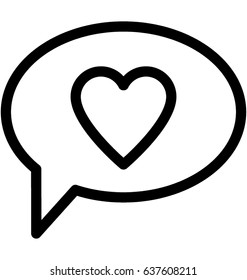 Romantic Chat Vector Icon