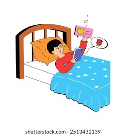Romântico conversando ilustração plana, fácil de usar e baixar