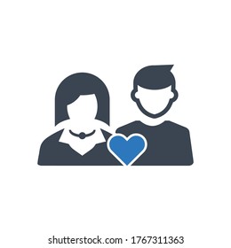 romantic chatting icon (vector illustration)