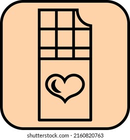 Romantic chocolate, illustration, vector on a white background.