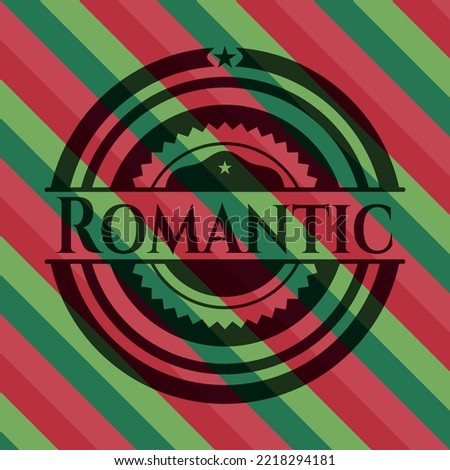 Romantic christmas emblem background. Vector Illustration. Detailed. 