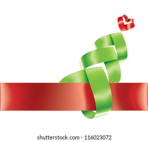 Romantic Christmas vector card with hearts