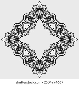 romantic classic engraved frame vector design