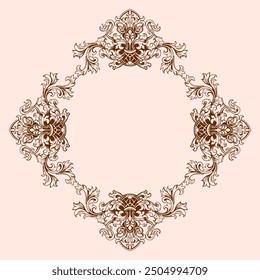 romantic classic engraved frame vector design