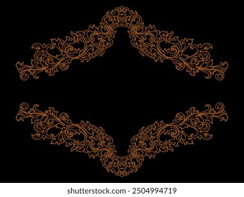 romantic classic engraved frame vector design