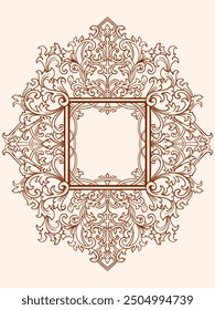 romantic classic engraved frame vector design