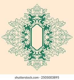 romantic classic engraved frame vector design