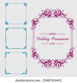 romantic classic engraved frame vector design