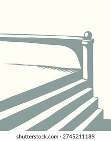 Romantic closeup scenic view elegant summer travel up town journey ruin palace patio public pathway wall scene sky text space. Black line ink pen hand drawn high grunge retro marble rock roman greek yard exit down outline engrave art style silhouette