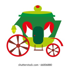 romantic coach on white background