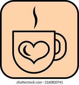 Romantic coffee, illustration, vector on a white background.