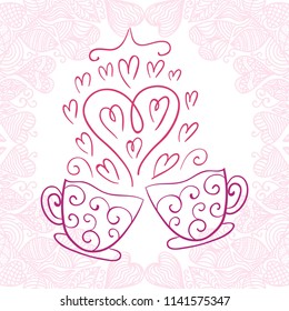 Romantic coffee. Vector illustration