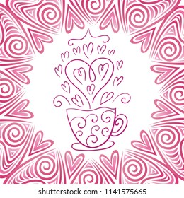 Romantic coffee. Vector illustration