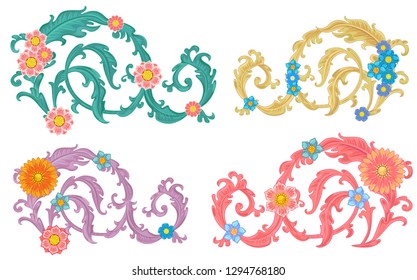 romantic collection rich baroque floral scroll filigree for your design