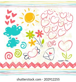Romantic collection of vector objects for your design.