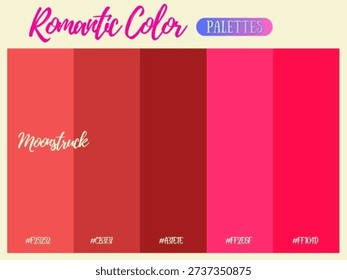 Romantic color palette suitable for any occasion creating timeless emotional warm intimacy