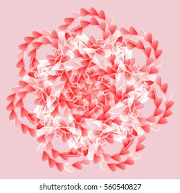 Romantic colorful mandala with hearts. Logo template. Arabic, Indian, ottoman motifs. 