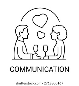 Icono de Vector de pareja de comunicación romántica