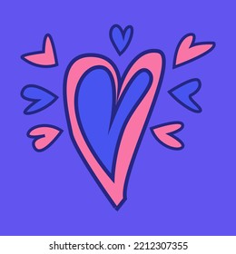 Composición romántica de corazones para tarjeta de saludo, afiche, imprenta y otro diseño 