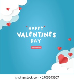 Composición romántica de los antecedentes del Día de San Valentín con ilustraciones vectoriales para afiches, anuncios, sitios web y otros medios promocionales