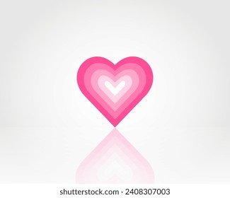 Romantisches, konzentriertes Herz. Herz-isolierte Symbol. Valentinstag