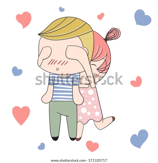 Romantic Concept Loving Boy Girl Cute Stock Vector Royalty Free