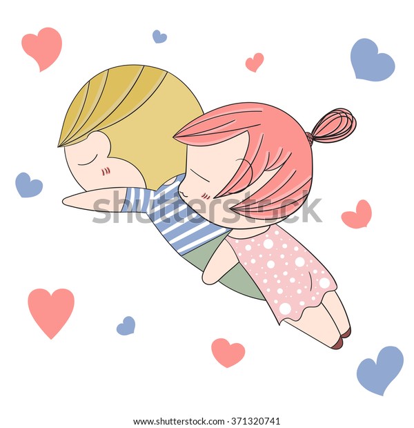 Romantic Concept Loving Boy Girl Cute Stock Vector Royalty Free