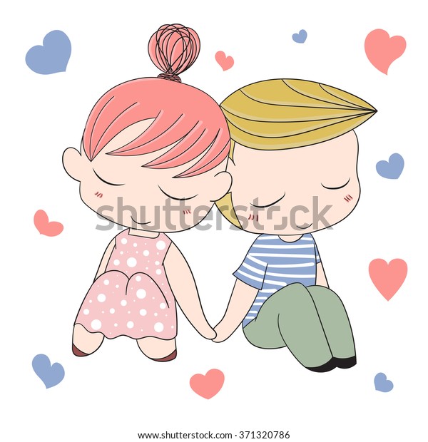 Romantic Concept Loving Boy Girl Cute Stock Vector Royalty Free