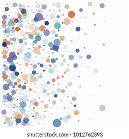 Romantic Confetti, Elegant Wedding Light Vector Texture. New Year, Valentine, Party or Birthday Celebration Falling Dots, Flying Circles Festive Background. Love, Romance Elegant Confetti Frame.