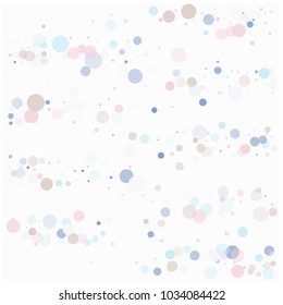 Romantic Confetti, Elegant Wedding Light Vector Texture. New Year, Valentine, Party or Birthday Celebration Falling Dots, Flying Circles Festive Background. Love, Romance Scent Confetti Border.