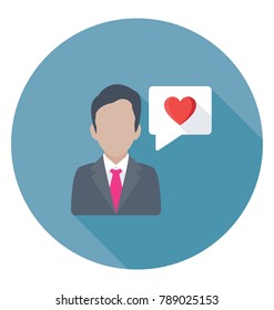 
Romantic Conversation Flat Colored Icon
