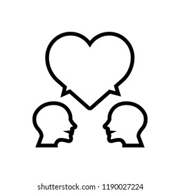 romantic conversation heart speech bubble icon