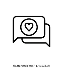 Romantic Conversation, Love Talk Icon Logo Vector Isolated. Love and Wedding Icon Set. Editable Stroke and Pixel Perfect.