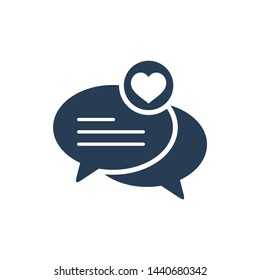 Romantic conversation. Vector icon, white background.