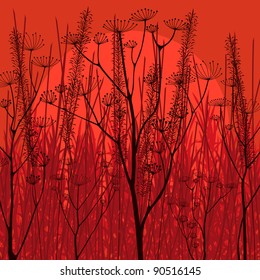 Romantic countryside landscape background illustration