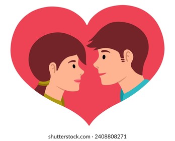 Romantic Couple Avatar character Illustration