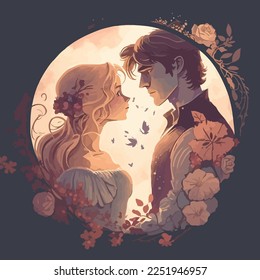 romantic couple background for valentine's day in Disney style