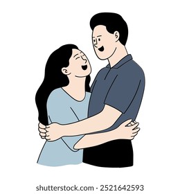 Romantic Couple date illustration vector