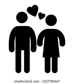 Romantic couple element, pictogram.