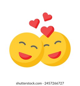 Romantic couple emoji vector design, ready for premium use