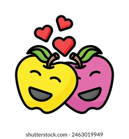 Romantic couple emoji vector design, ready for premium use