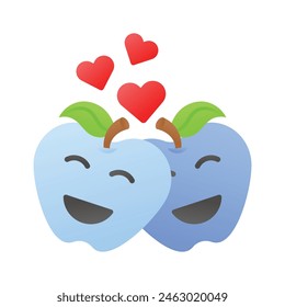 Romantic couple emoji vector design, ready for premium use
