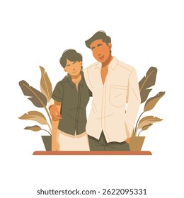 romantic couple goal in casual stylish outfits illustration